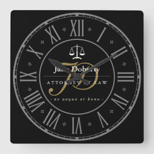 Reloj Cuadrado Tiempos excelentes   Abogado Personalizable