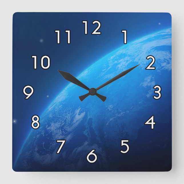 Reloj Cuadrado Tierra azul (Anverso)