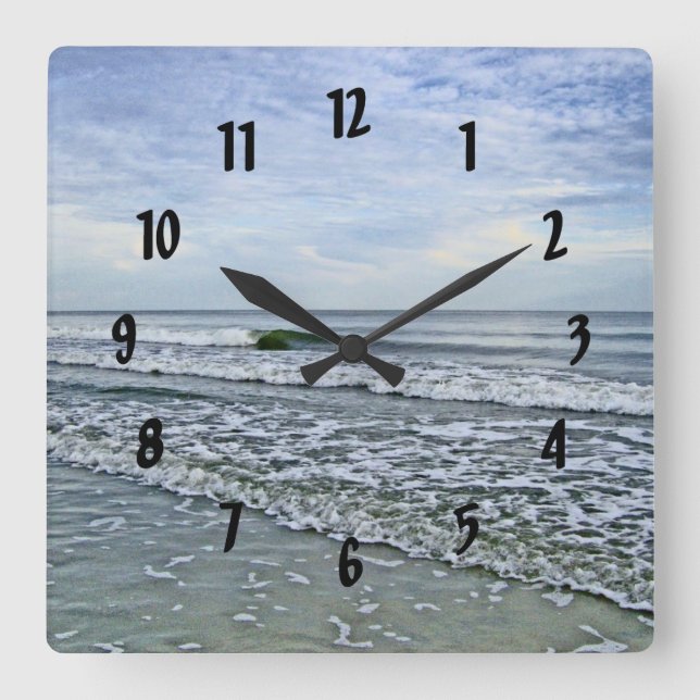 Reloj Cuadrado Tierras tranquilizadoras a lo largo de la costa Ca (Anverso)