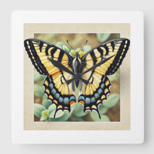 Reloj Cuadrado Tiger Swallowtail Butterfly 041124IREF235 - Waterc