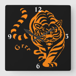 Reloj Cuadrado Tigre