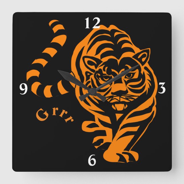Reloj Cuadrado Tigre (Anverso)