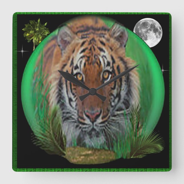 Reloj Cuadrado Tigre (Anverso)