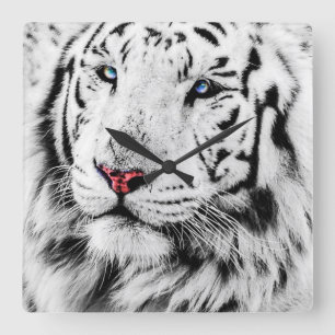 Reloj Cuadrado Tigre blanco