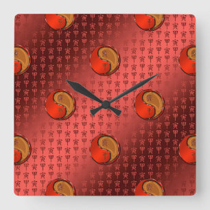 Reloj Cuadrado Tigre de Madera