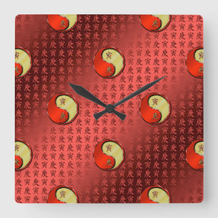 Reloj Cuadrado Tigre de Metal