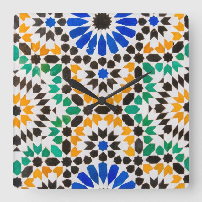Reloj Cuadrado Tile decoration at Bahia Palace (Anverso)