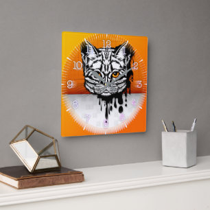 Reloj Cuadrado Time and illustrated art on your wall.