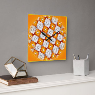 Reloj Cuadrado Time and illustrated art on your wall.