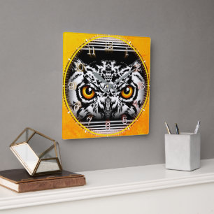 Reloj Cuadrado Time and illustrated art on your wall.