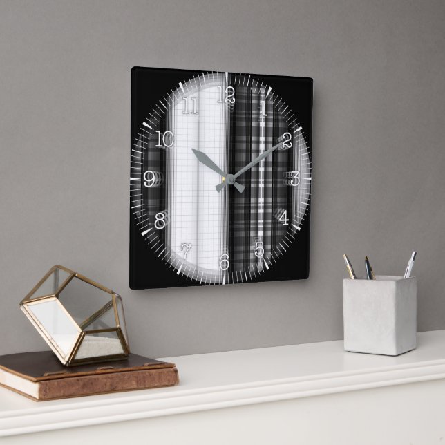 Reloj Cuadrado Time and illustrated art on your wall. (Oficina)
