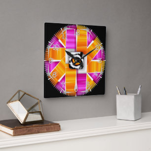 Reloj Cuadrado Time and illustrated art on your wall.