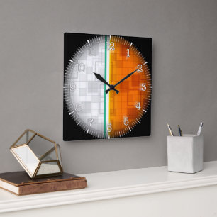 Reloj Cuadrado Time and illustrated art on your wall.