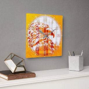 Reloj Cuadrado Time and illustrated art on your wall.
