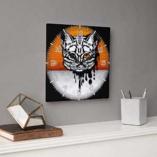 Reloj Cuadrado Time and illustrated art on your wall.