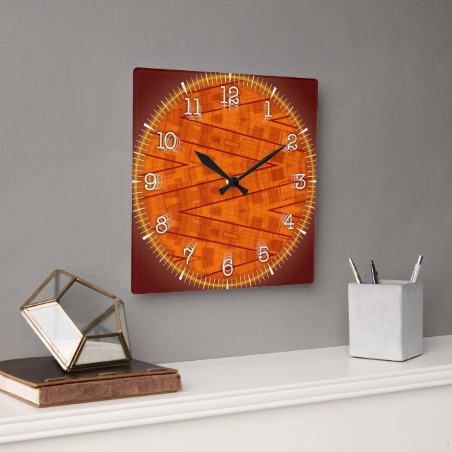 Reloj Cuadrado Time and illustrated art on your wall. (Oficina)