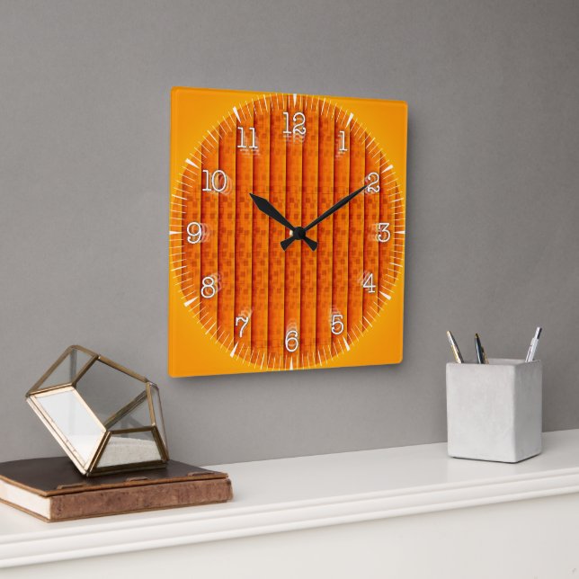Reloj Cuadrado Time and illustrated art on your wall. (Oficina)