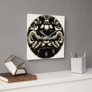 Reloj Cuadrado Time and illustrated art on your wall.