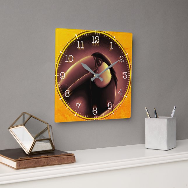 Reloj Cuadrado Time and illustrated art on your wall. (Oficina)