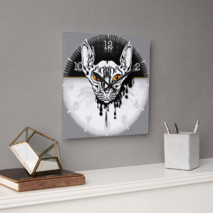 Reloj Cuadrado Time and illustrated art on your wall.
