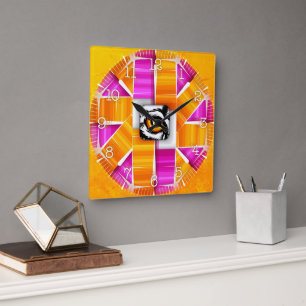 Reloj Cuadrado Time and illustrated art on your wall.