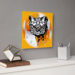 Reloj Cuadrado Time and illustrated art on your wall.