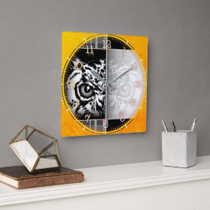 Reloj Cuadrado Time and illustrated art on your wall.