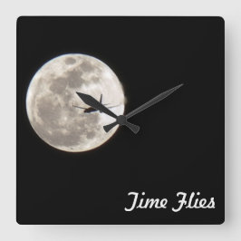 Reloj Cuadrado ~Time Flies~ WALL CLOCK, PERSONALIZAR!