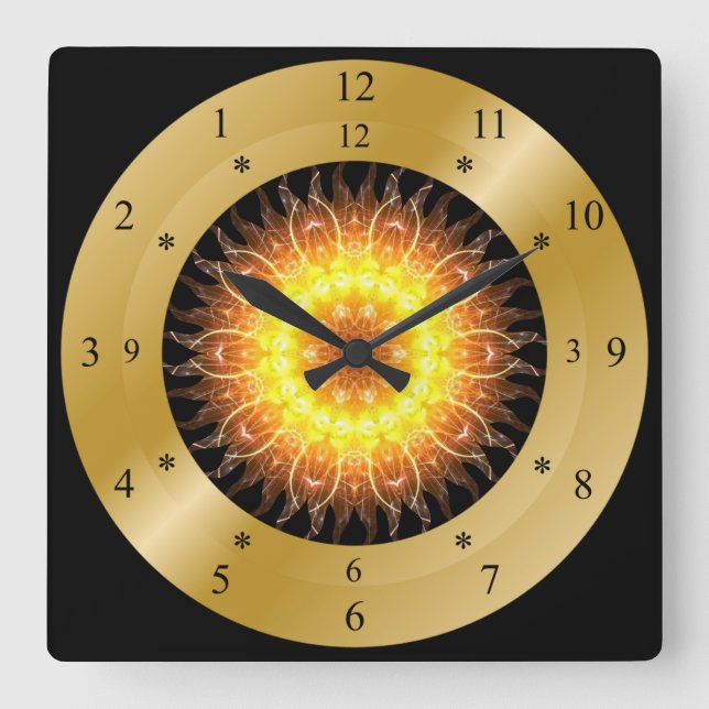 Reloj Cuadrado Time Machine Clock ~ Sol tostado ~ (Anverso)