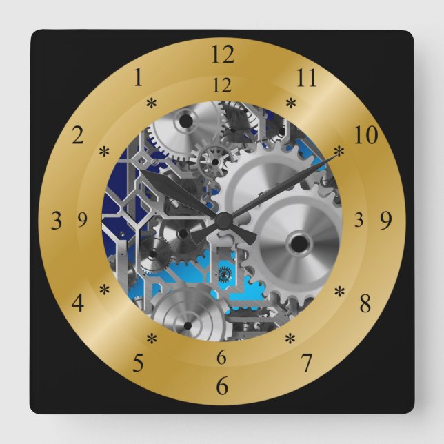 Reloj Cuadrado Time Machine Clock ~Space/Time Continuum ~ (Anverso)