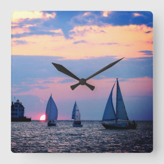 Reloj Cuadrado Time to Sail Wall Clock