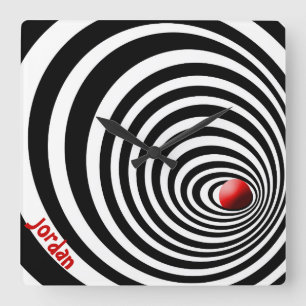 Reloj Cuadrado Time Tunnel Optical Art
