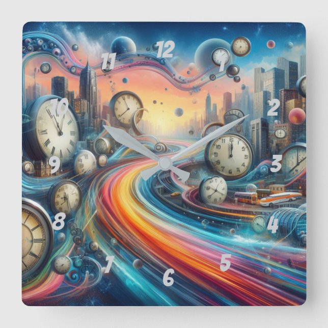 Reloj Cuadrado Time Warp Road Trip (Anverso)