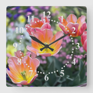 Reloj Cuadrado Tinus rosados dorados