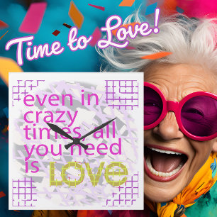 Reloj Cuadrado Tipografía adorando la inspiración