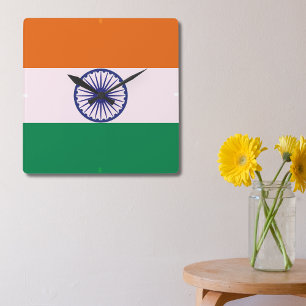 Reloj Cuadrado Tiranga tricolor india