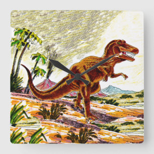 Reloj Cuadrado Tirannosauro Rex Dinosaurio