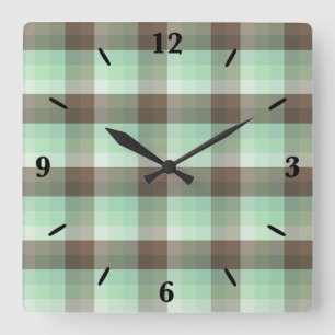 Reloj Cuadrado Tiras de color de bloques de color de chocolate de