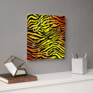 Reloj Cuadrado Tiras de tigre