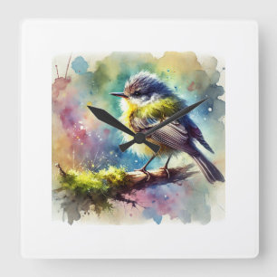 Reloj Cuadrado TITIRIJ BIRD 230824AREF124 - Watercolor