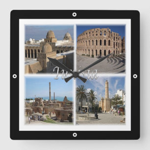 Reloj Cuadrado TN018 TÚNEZ, Mosaic, África,