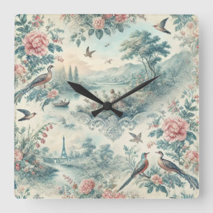 Reloj Cuadrado Toalla francesa vintage