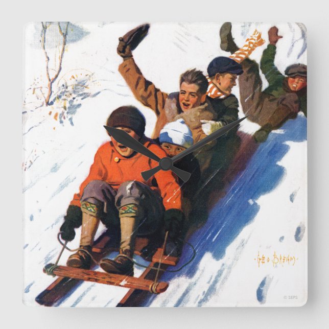 Reloj Cuadrado Tobagganismo (Anverso)