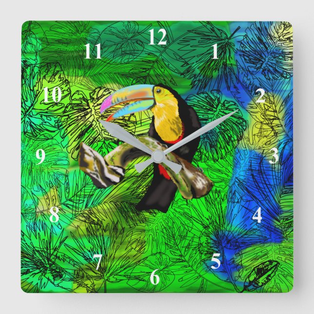 Reloj Cuadrado Toco Bird (Anverso)