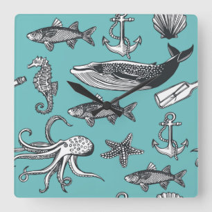 Reloj Cuadrado Todo el modelo del mar