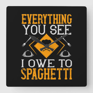 Reloj Cuadrado Todo Lo Que Ves Que Debo A Spaghetti
