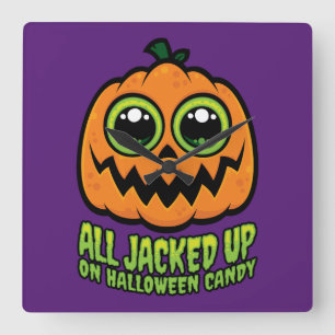 Reloj Cuadrado Todos hartos de la calabaza divertida de los dulce