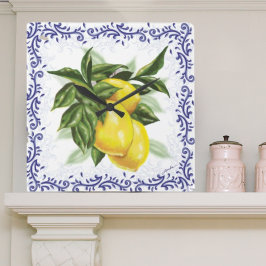 Reloj Cuadrado Toile Lemons Clock