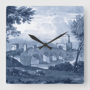 Reloj Cuadrado Toile Pastoral - Puente