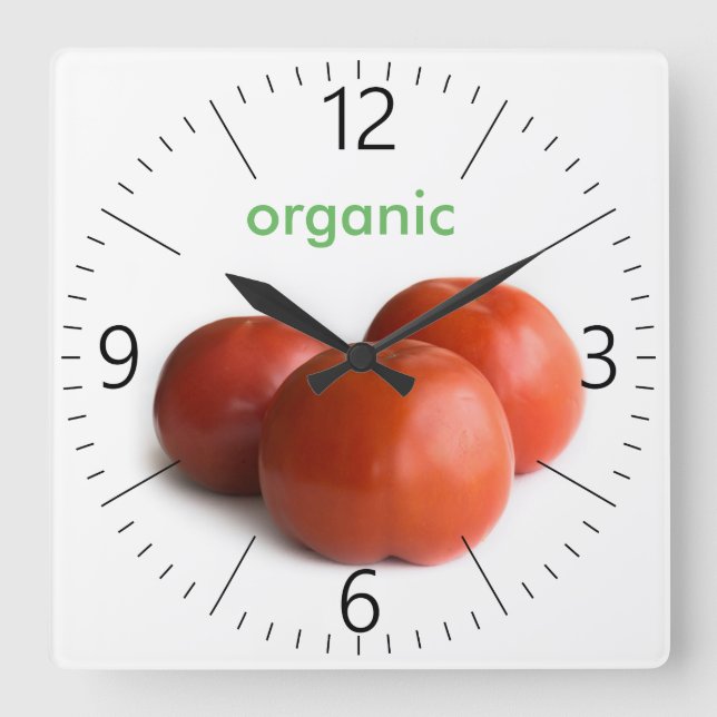 Reloj Cuadrado Tomate maduro (Anverso)